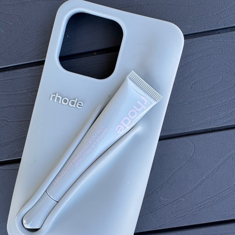 RHODE Gray Phone Case with peptide gloss (unused). Apple 15 Pro Max